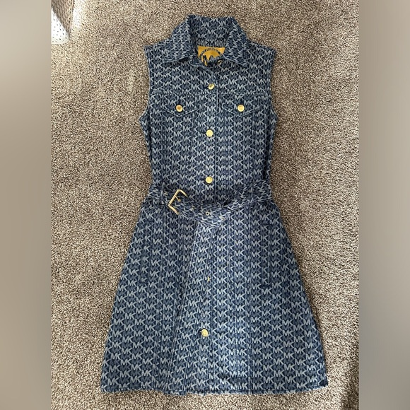 MICHAEL Michael Kors Dresses & Skirts - Michael Kors Denim Logo Mini Belted Dress
